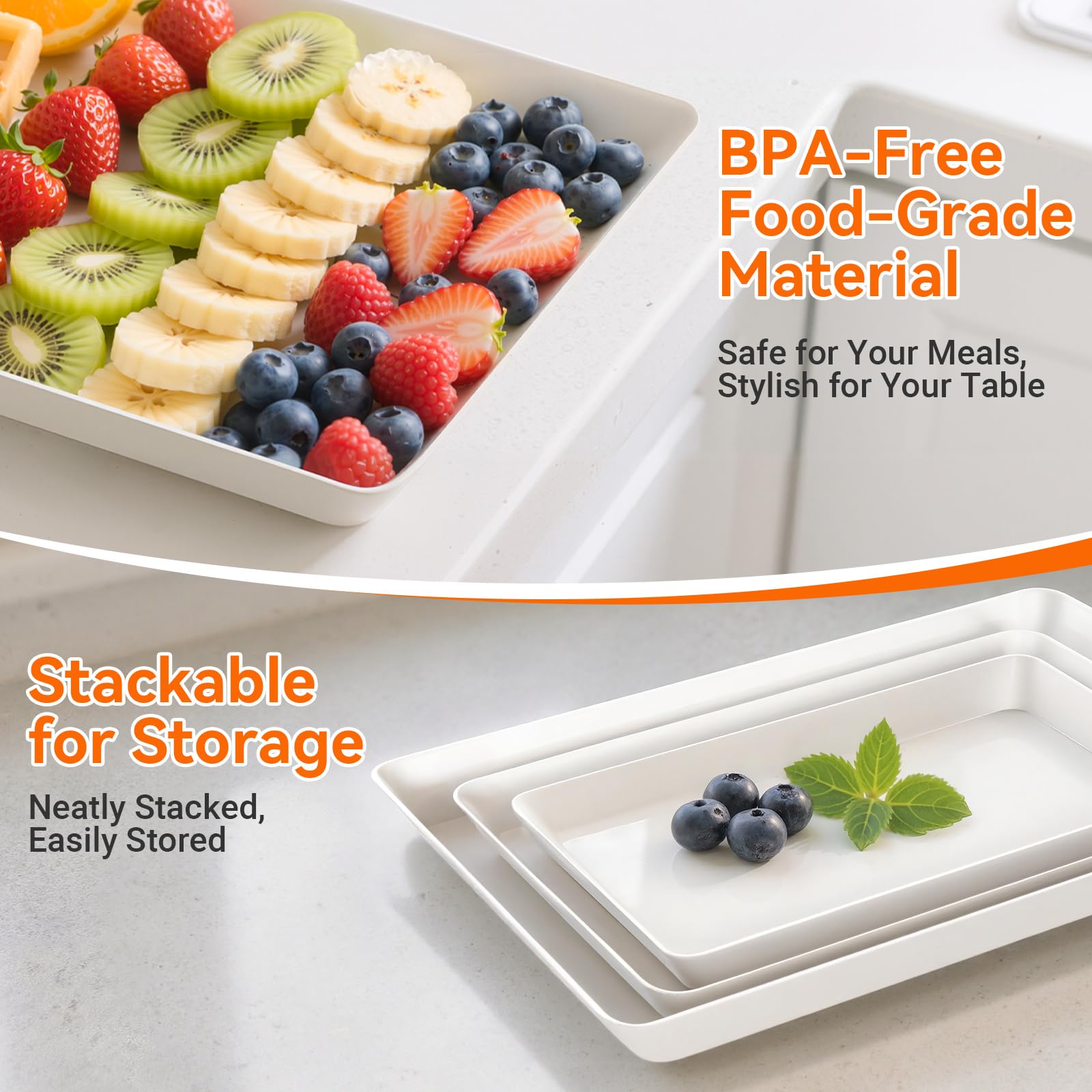 SmartTrends bandeja grande 14x9, estructura estable para exhibir comidas