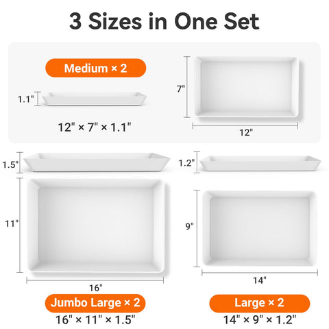 SmartTrends bandeja mediana 12x7, superficie fácil de limpiar para uso diario