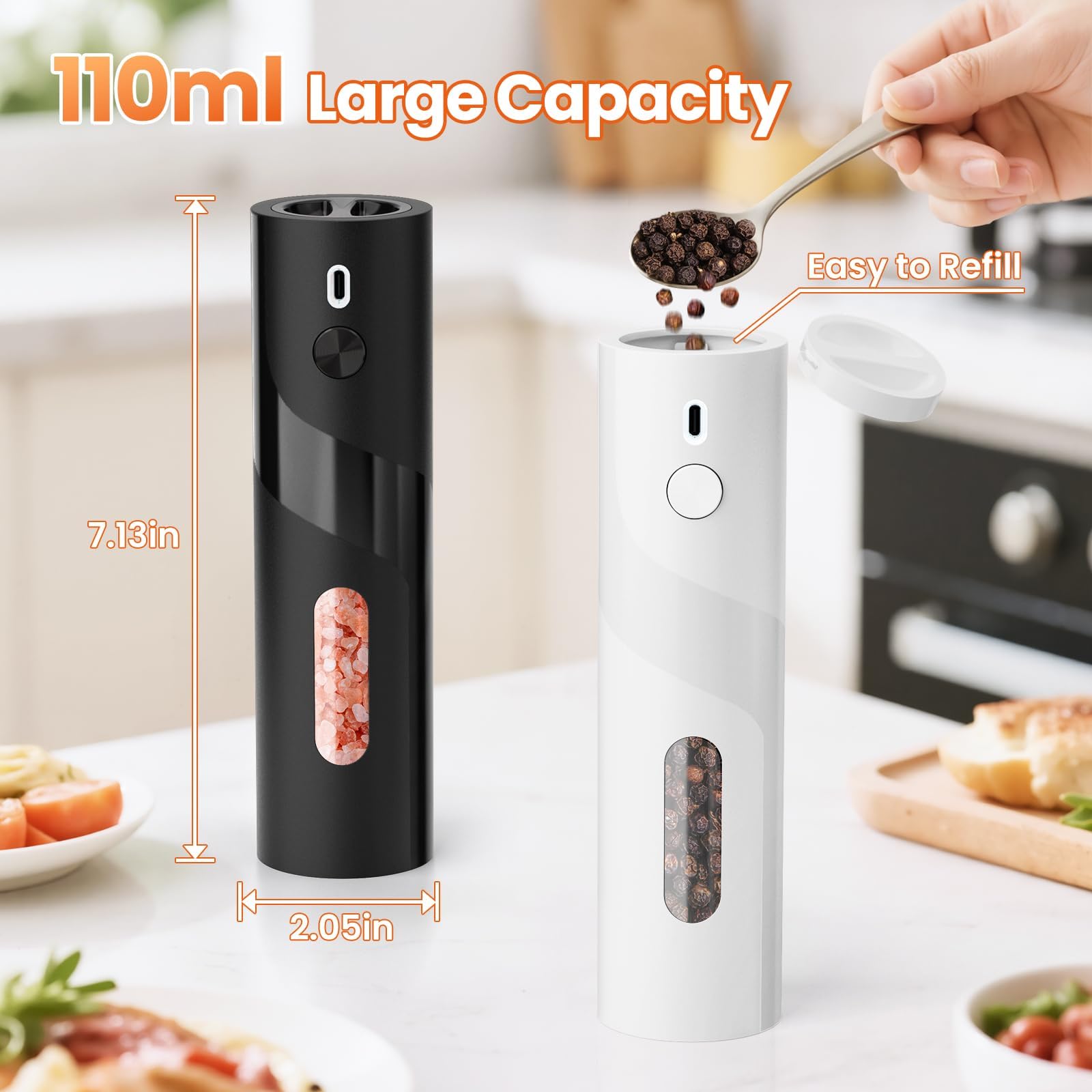 SmartTrends molinillos de 110 ml con gran capacidad para cocina diaria.