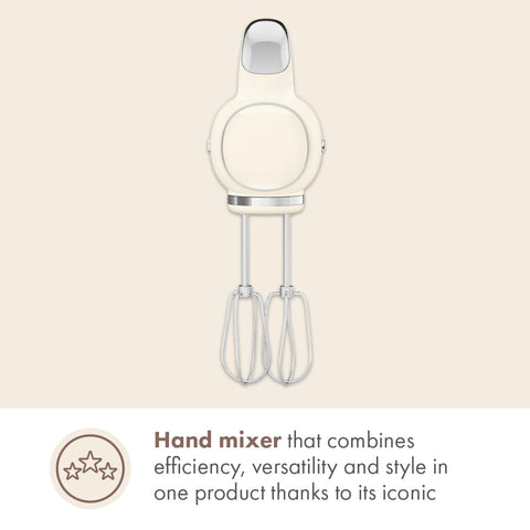 Smeg batidora de mano, accesorios completos para amasar, batir y mezclar.