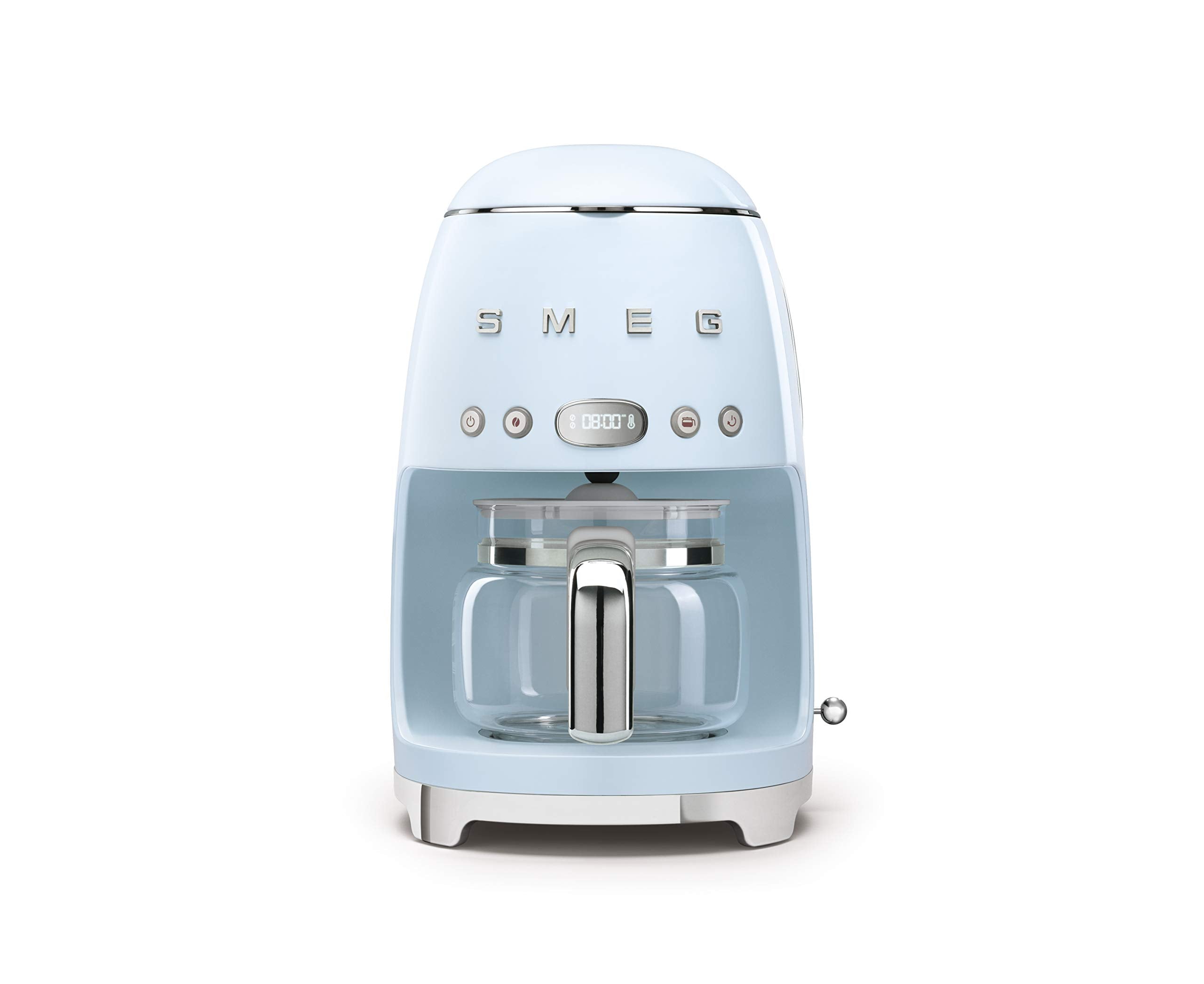 Cafetera SMEG en modo silencioso con control de sonido para menos ruido.