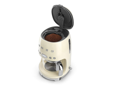 Smeg cafetera crema, jarra de vidrio para 10 tazas para reuniones.