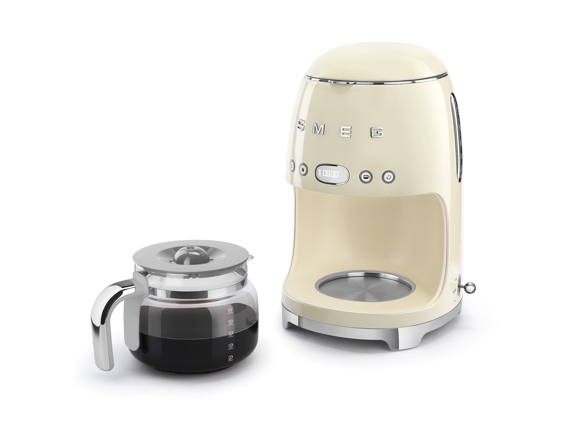 Smeg cafetera crema, sistema anti goteo para servir sin derrames.