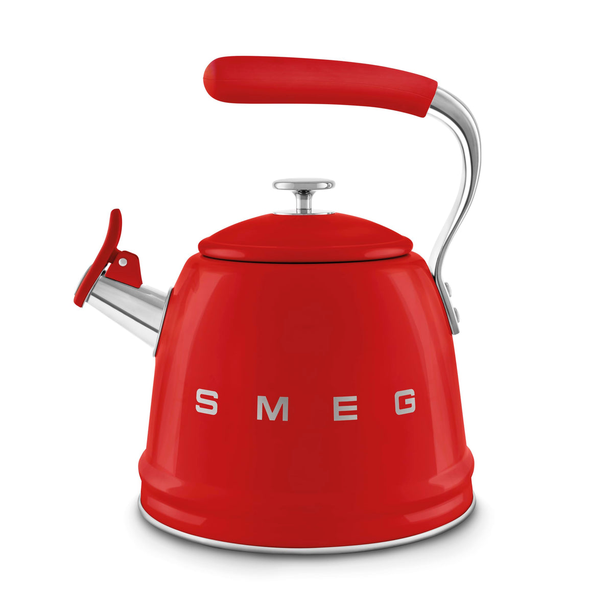 Hervidor SMEG retro rojo, exterior elegante para cocinas con estilo.