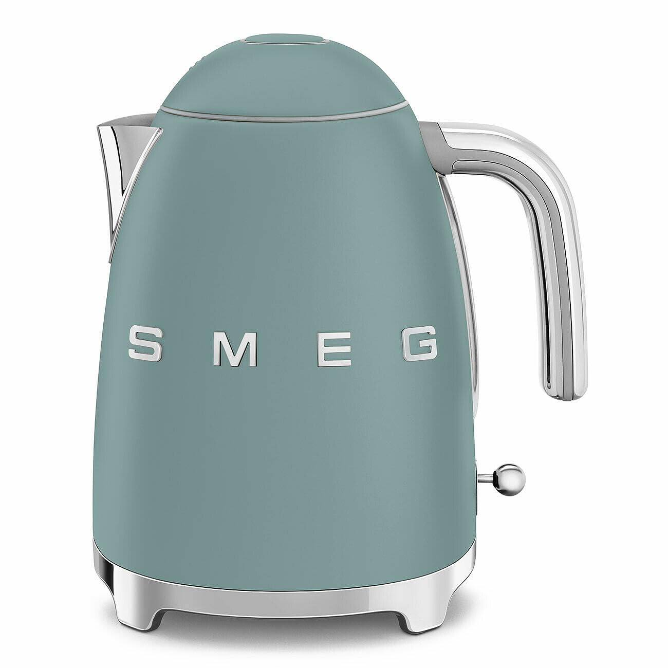 Smeg KLF03 Jade frontal, ideal para preparar tés y cafés.