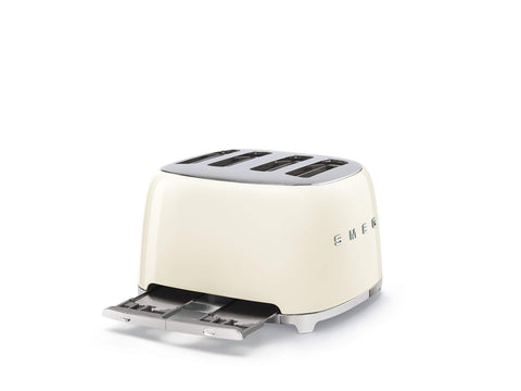 Tostadora Smeg 50s crema con bandeja de migas desmontable