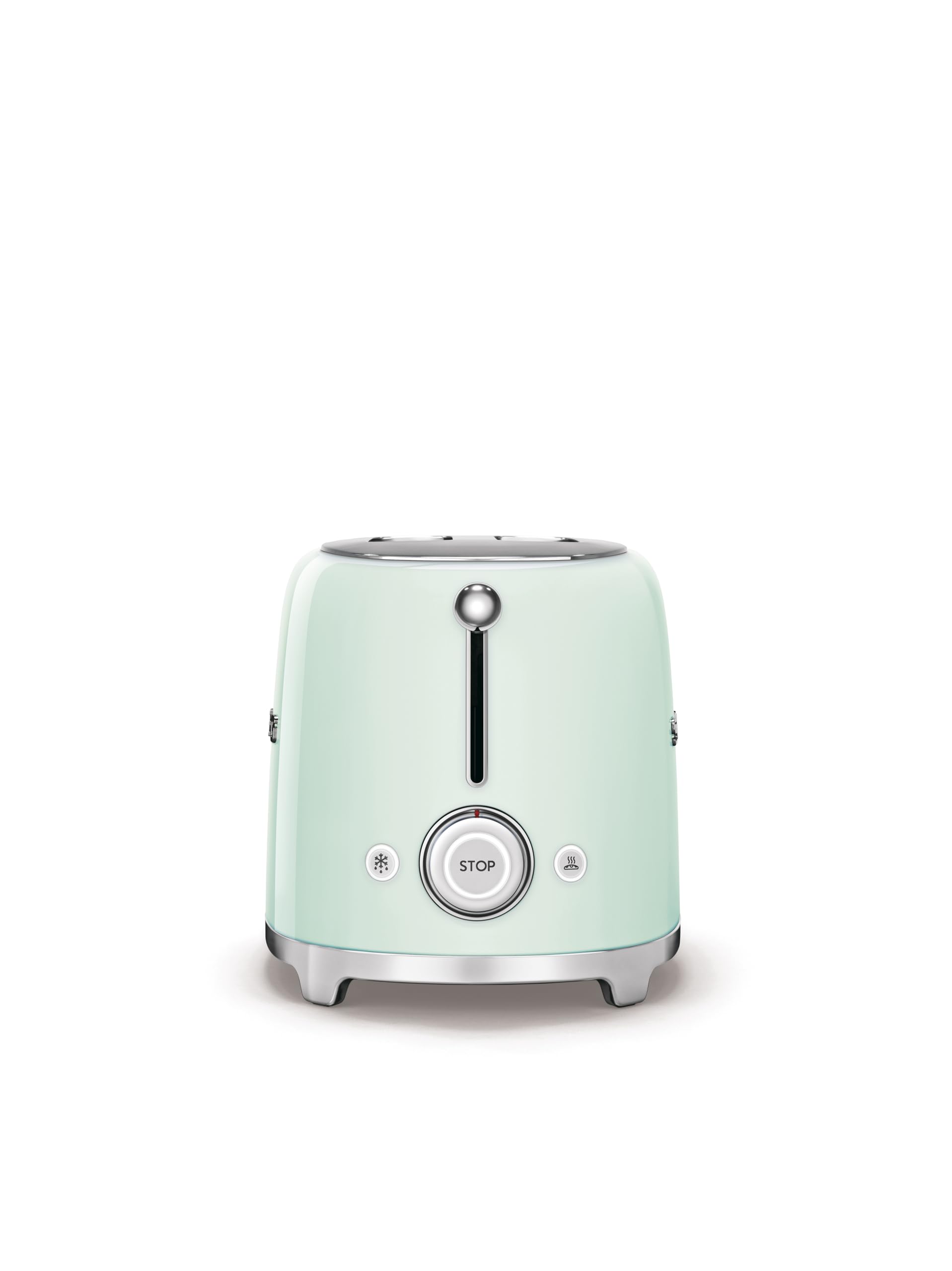 Controles de la Tostadora Smeg 50s Retro, visibles y con 6 niveles de dorado