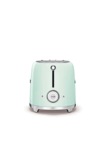 Controles de la Tostadora Smeg 50s Retro, visibles y con 6 niveles de dorado