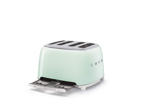 Smeg Tostadora 50s Style verde pastel ranuras extra anchas para panes gruesos