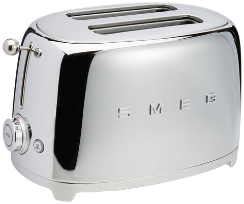 Tostadora Smeg TSF01 con diseño retro de 50s en acero inoxidable