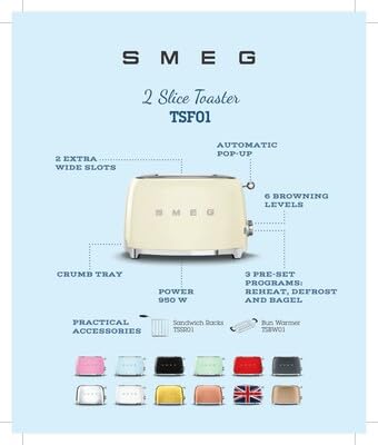 Tostadora SMEG tamaño compacto ideal para encimeras pequeñas