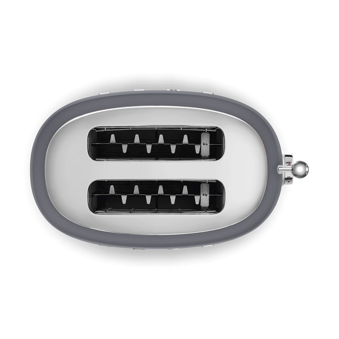 Smeg TSF01GRUS: bandeja de migas desmontable para limpieza rápida.