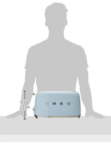 Smeg TSF02 diseño retro en azul pastel que realza la encimera.