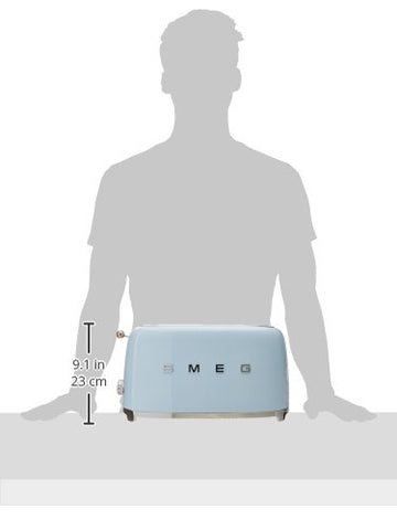 Smeg TSF02 diseño retro en azul pastel que realza la encimera.
