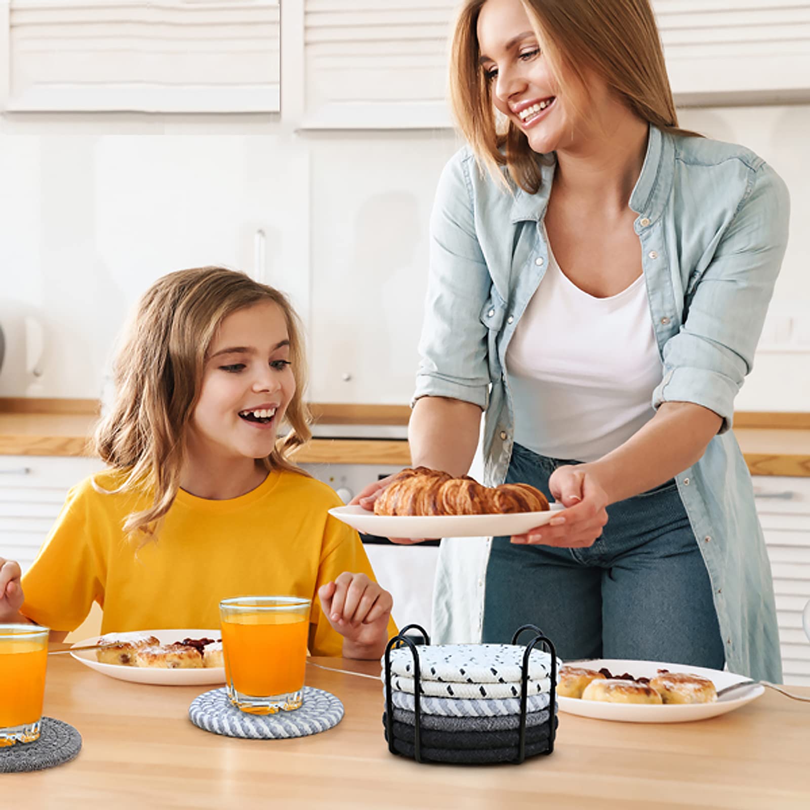 Smgmg posavasos para cocina, protege superficies de calor y derrames.
