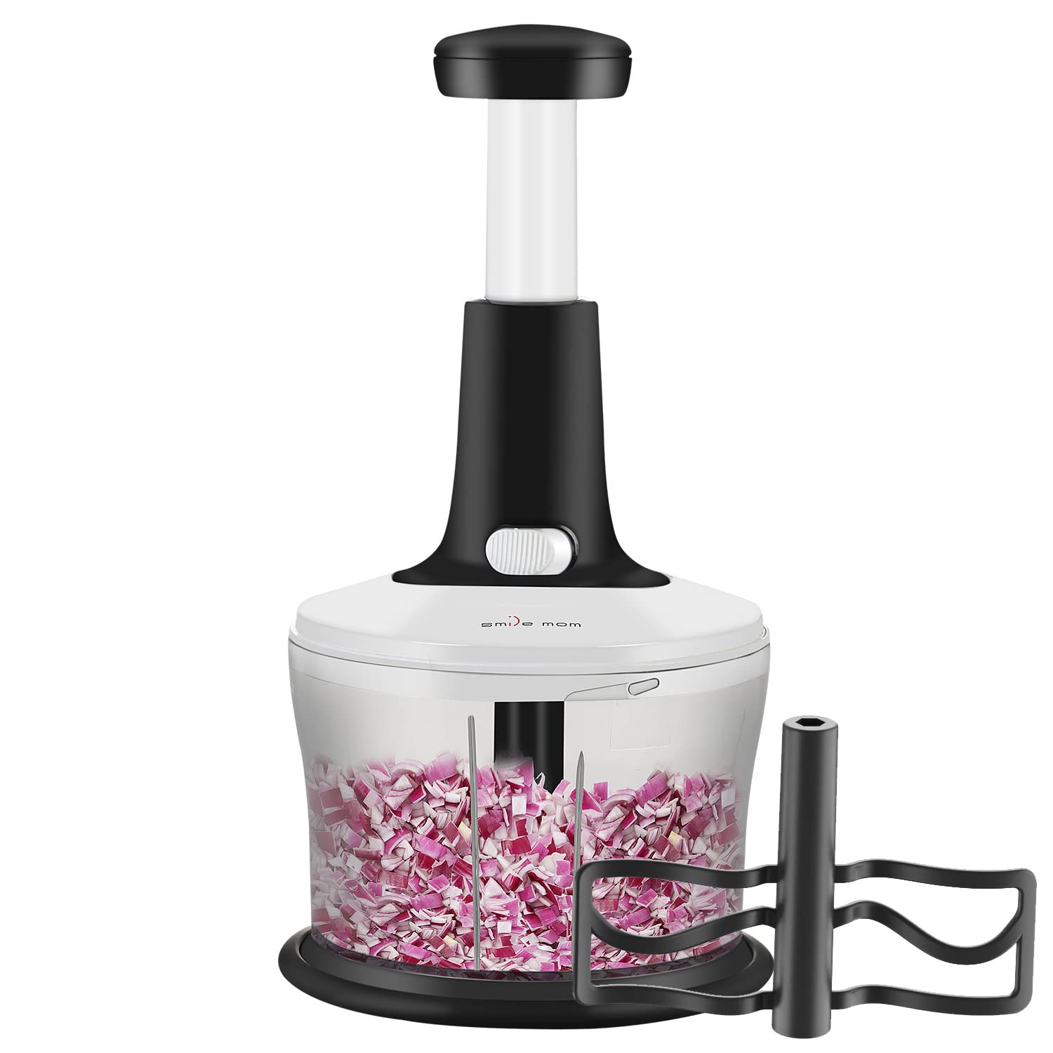 Smile Mom picadora manual frente: picado rápido de verduras para ensaladas.