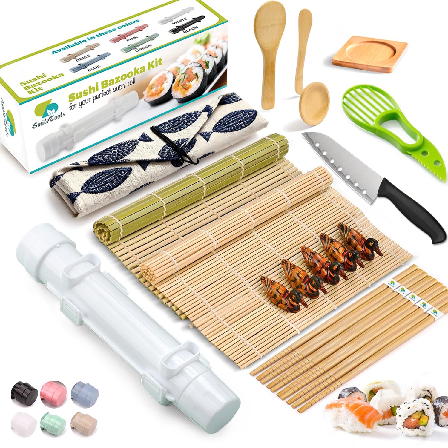 SmileTools kit sushi 22 en 1, visión general para empezar a hacer sushi en casa.