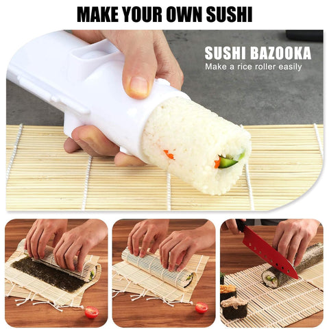 SmileTools sushi bazooka para rellenar y compactar arroz rápidamente.