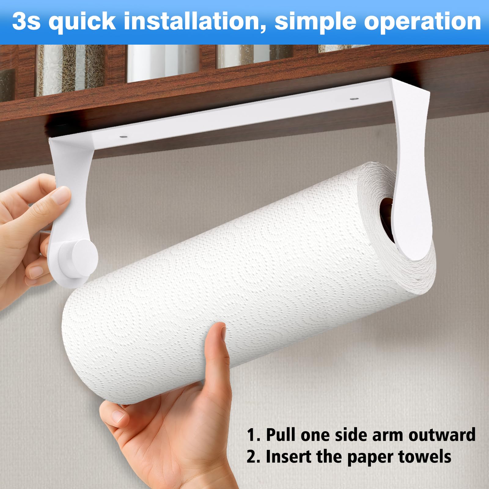 Smipam porta-papel blanco montado en pared en cocina para uso diario.