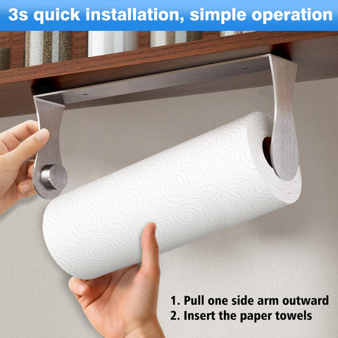 Smipam soporte toallas bajo mueble, montaje en pared, fácil acceso