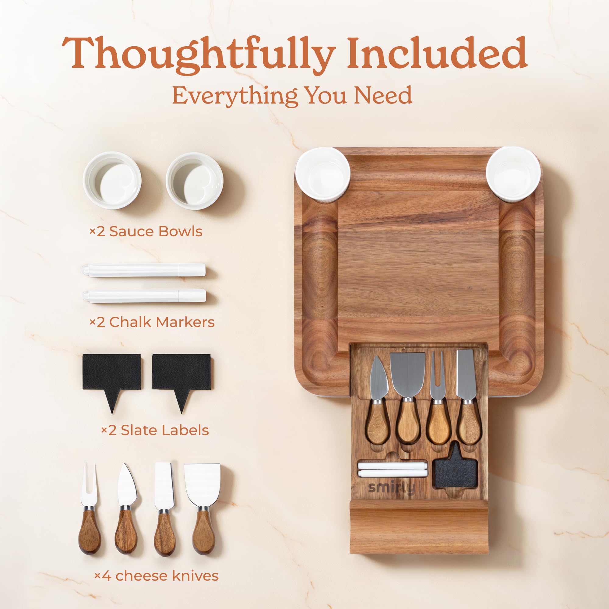 SMIRLY accesorios quesos charcutería, facilitan crear una mesa atractiva.