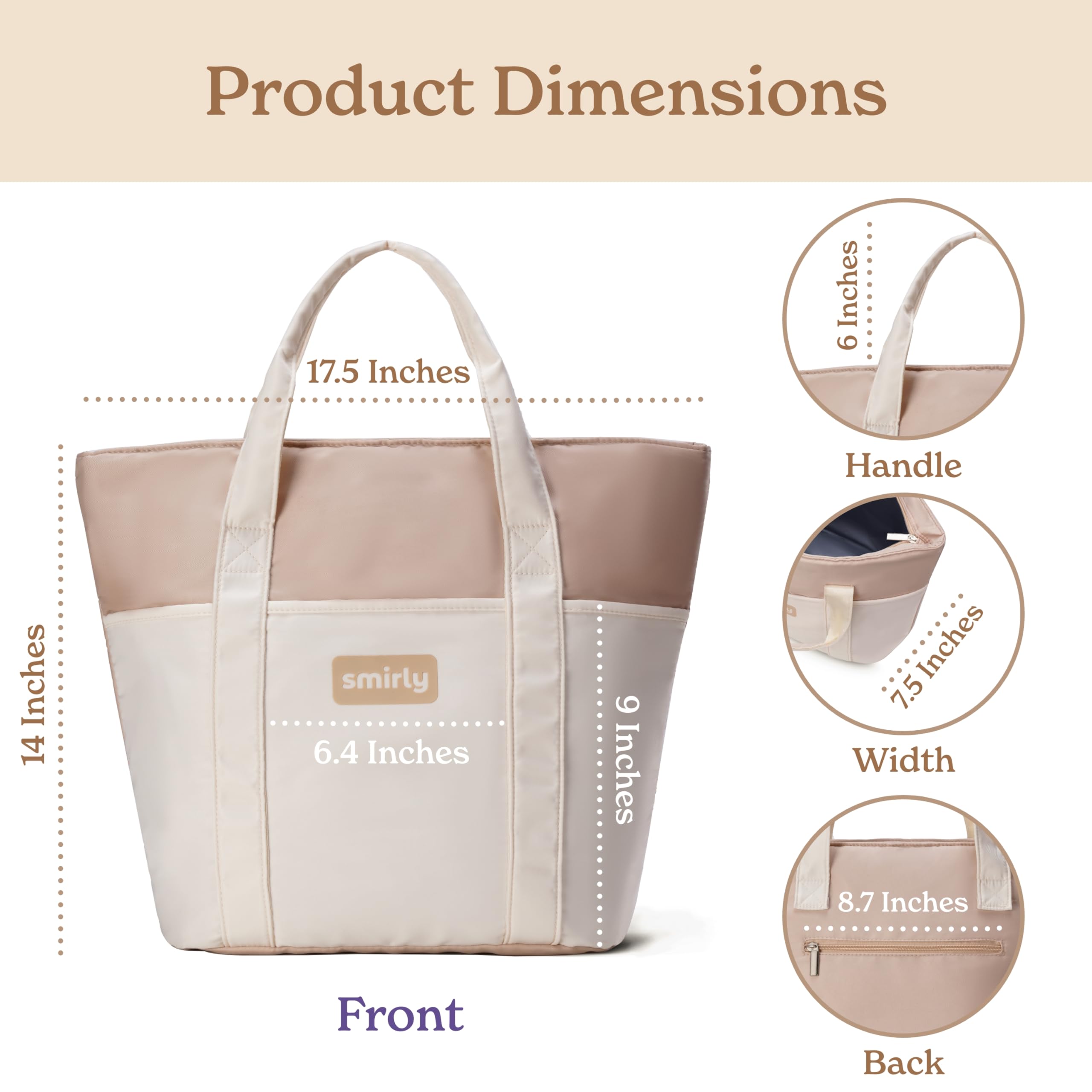 SMIRLY bolsa isotérmica grande, capacidad de 25 litros para comidas para toda la jornada.