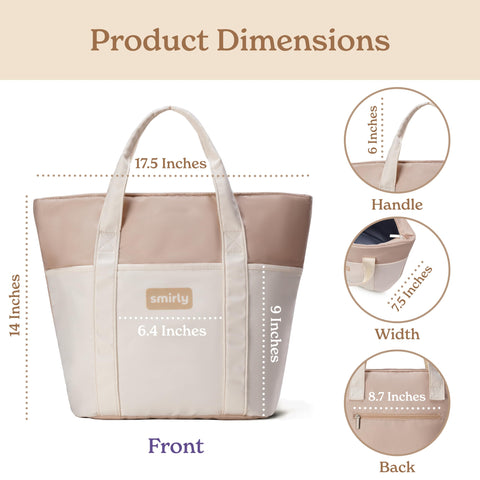 SMIRLY bolsa isotérmica grande, capacidad de 25 litros para comidas para toda la jornada.