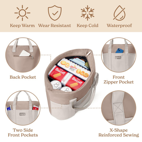 SMIRLY bolsa isotérmica grande, tejido nylon resistente frente a lluvia ligera.