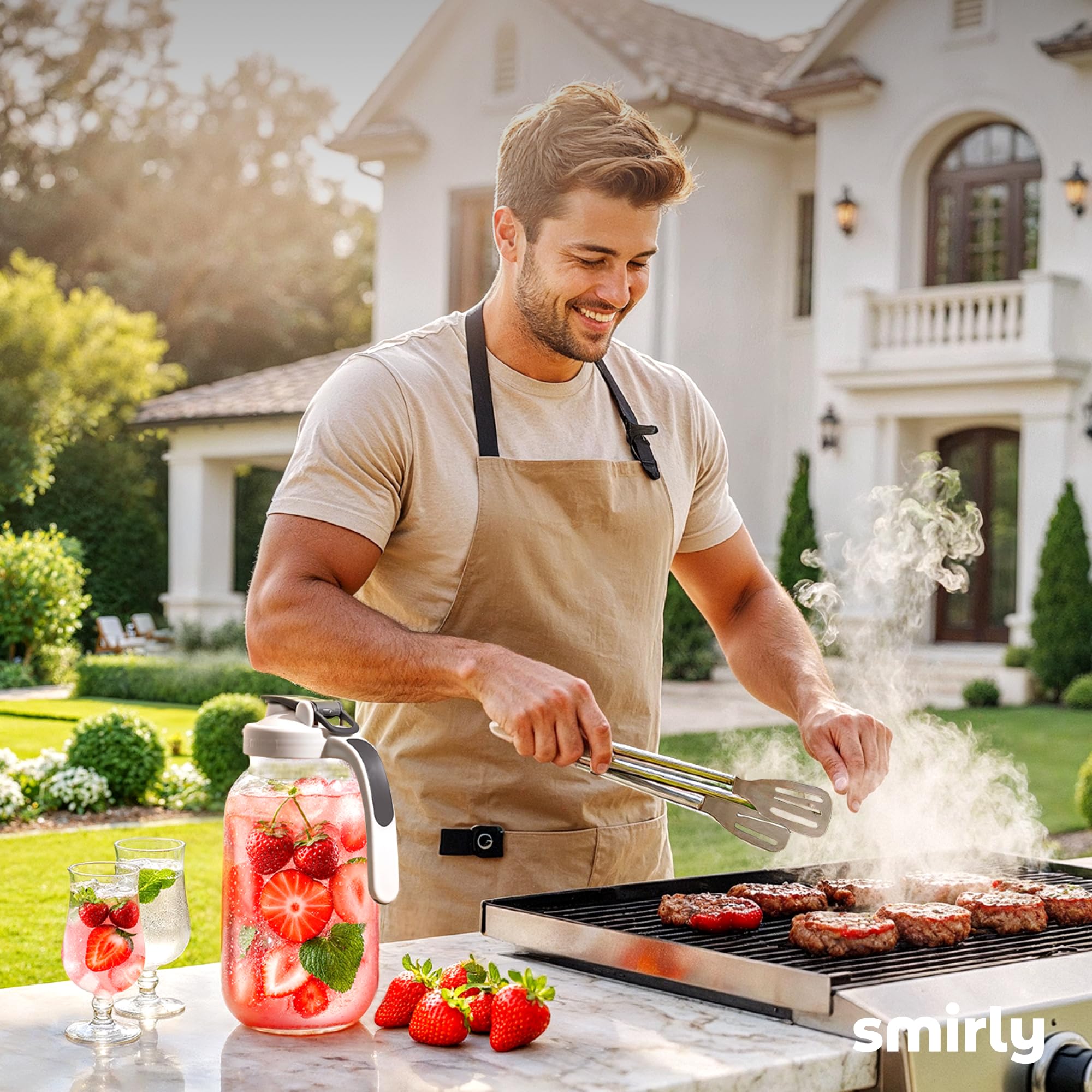SMIRLY jarra mason 64 onzas para bebidas frías, perfecto para verano