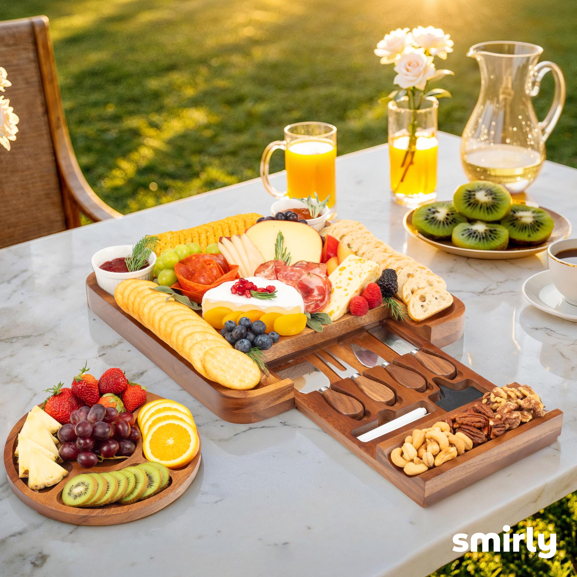 Smirly mesa con tono natural de nogal para cualquier espacio