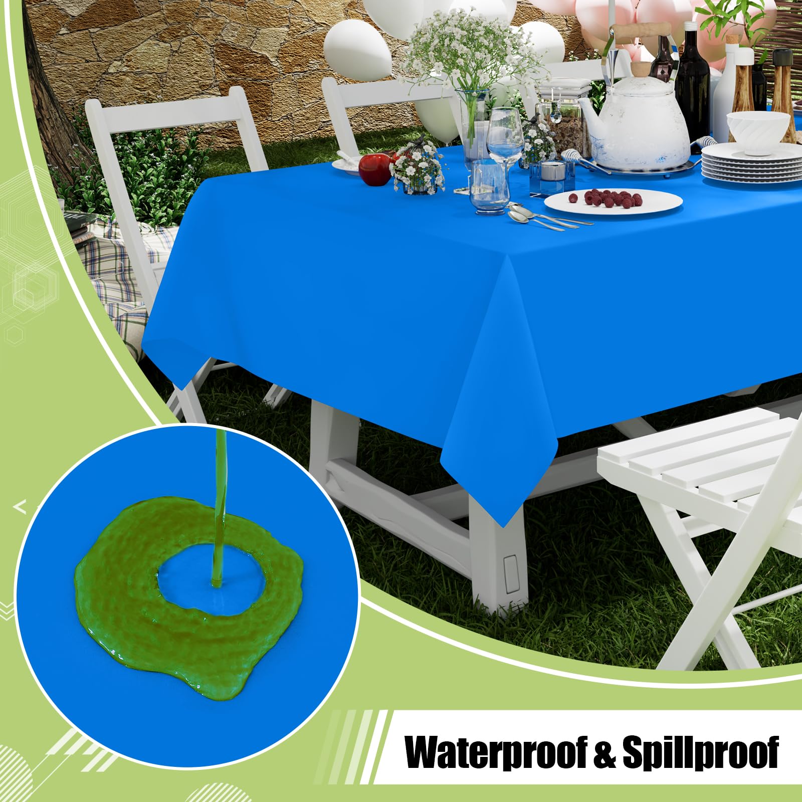 Smiry cubiertas de mesa desechables azul 54x108 perfectas para picnic.