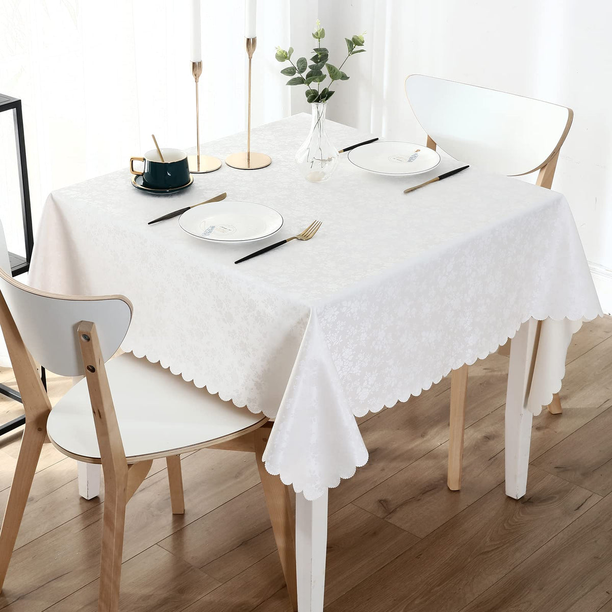Mantel Smiry cuadrado de vinilo impermeable 54x54 para protección diaria