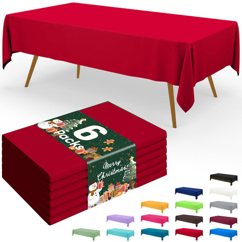 Smiry mantel desechable de 6 piezas rectangulares en color rojo, ideal para fiestas.