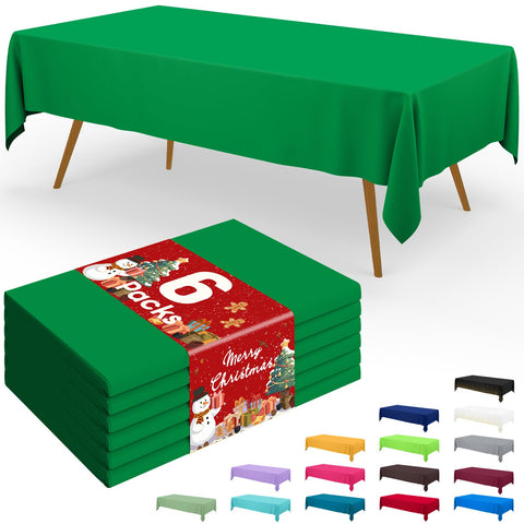 Smiry mantel desechable verde de 6 piezas, ideal para cenas y picnics.