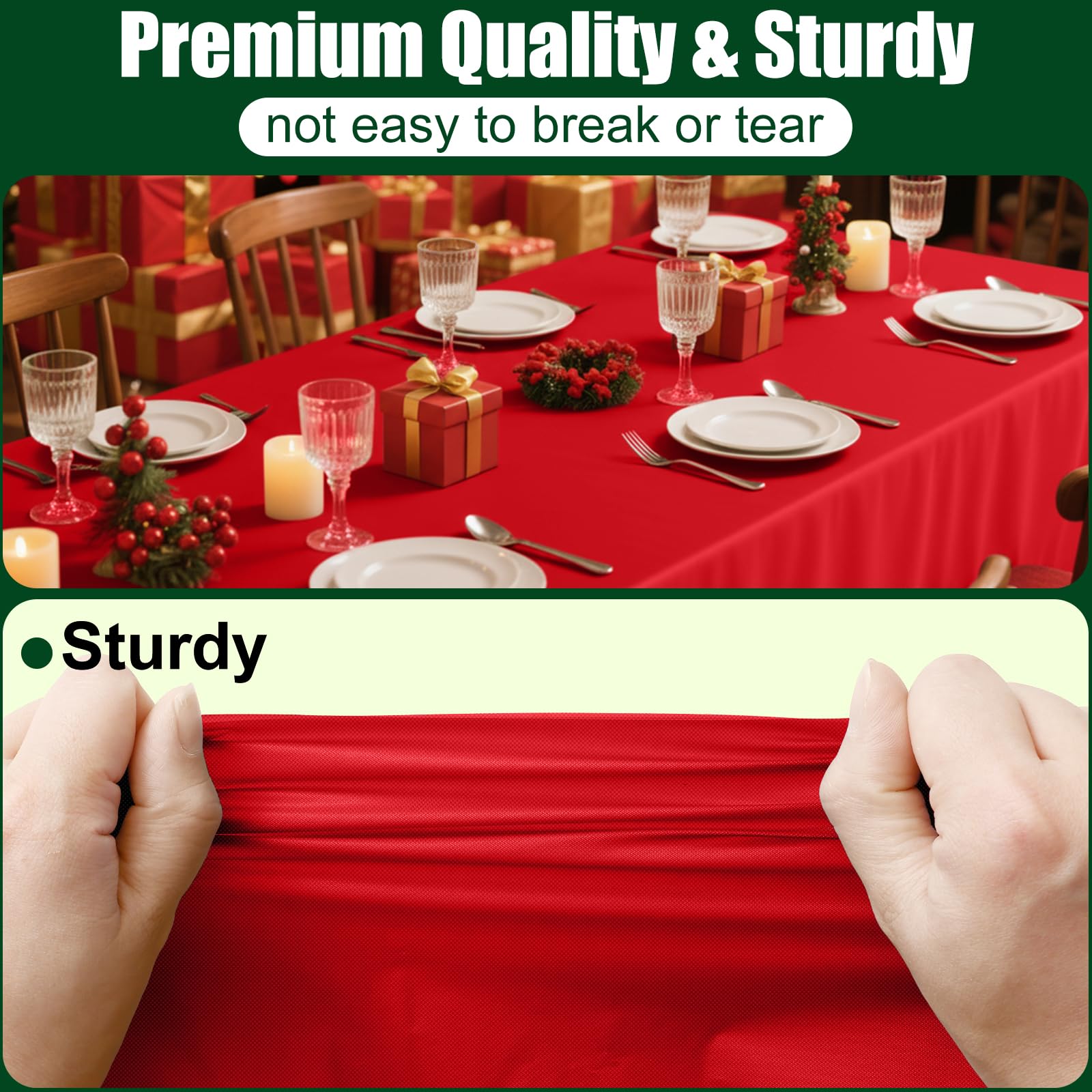 Smiry mantel desechable rectangular impermeable rojo, protege la mesa durante comidas al aire libre.