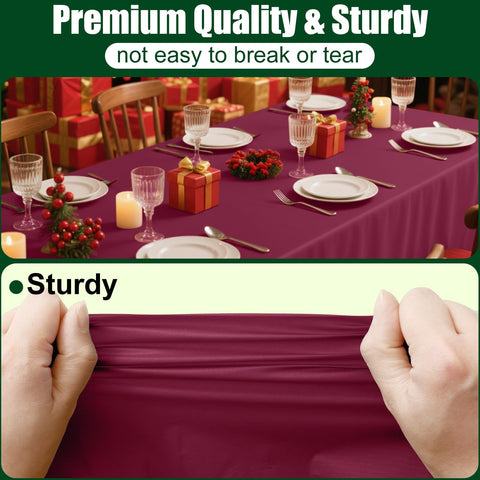 Smiry mantel desechable para uso en cena interior y exterior, color rojo vino.