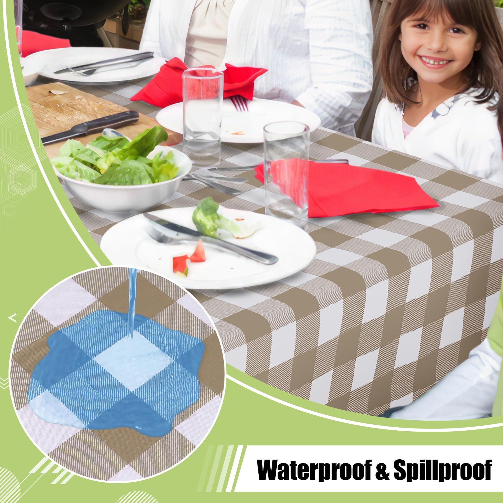 Mantel Smiry impermeable con forro de franela antideslizante para proteger la mesa