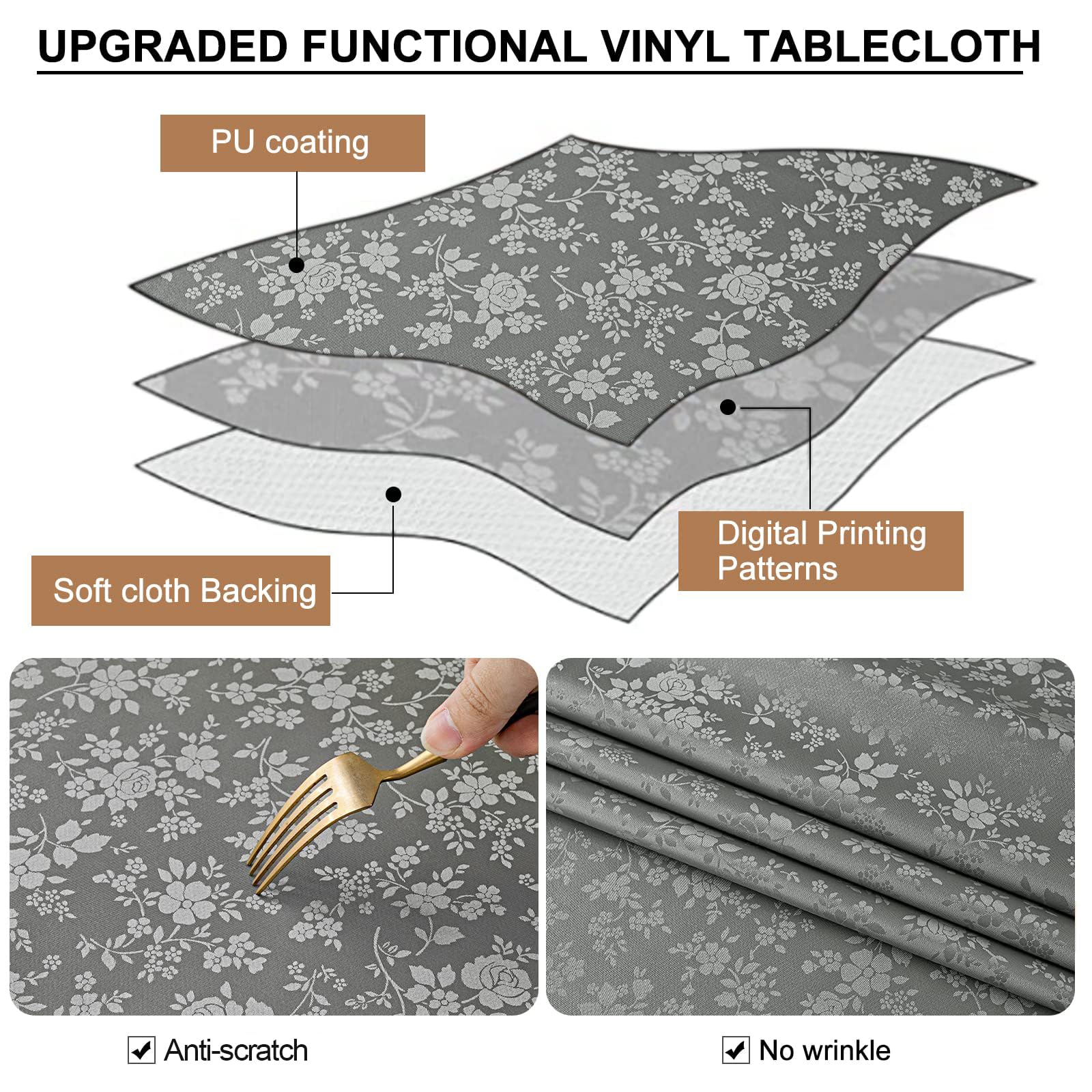 Mantel impermeable Smiry con textura suave, protege la mesa.