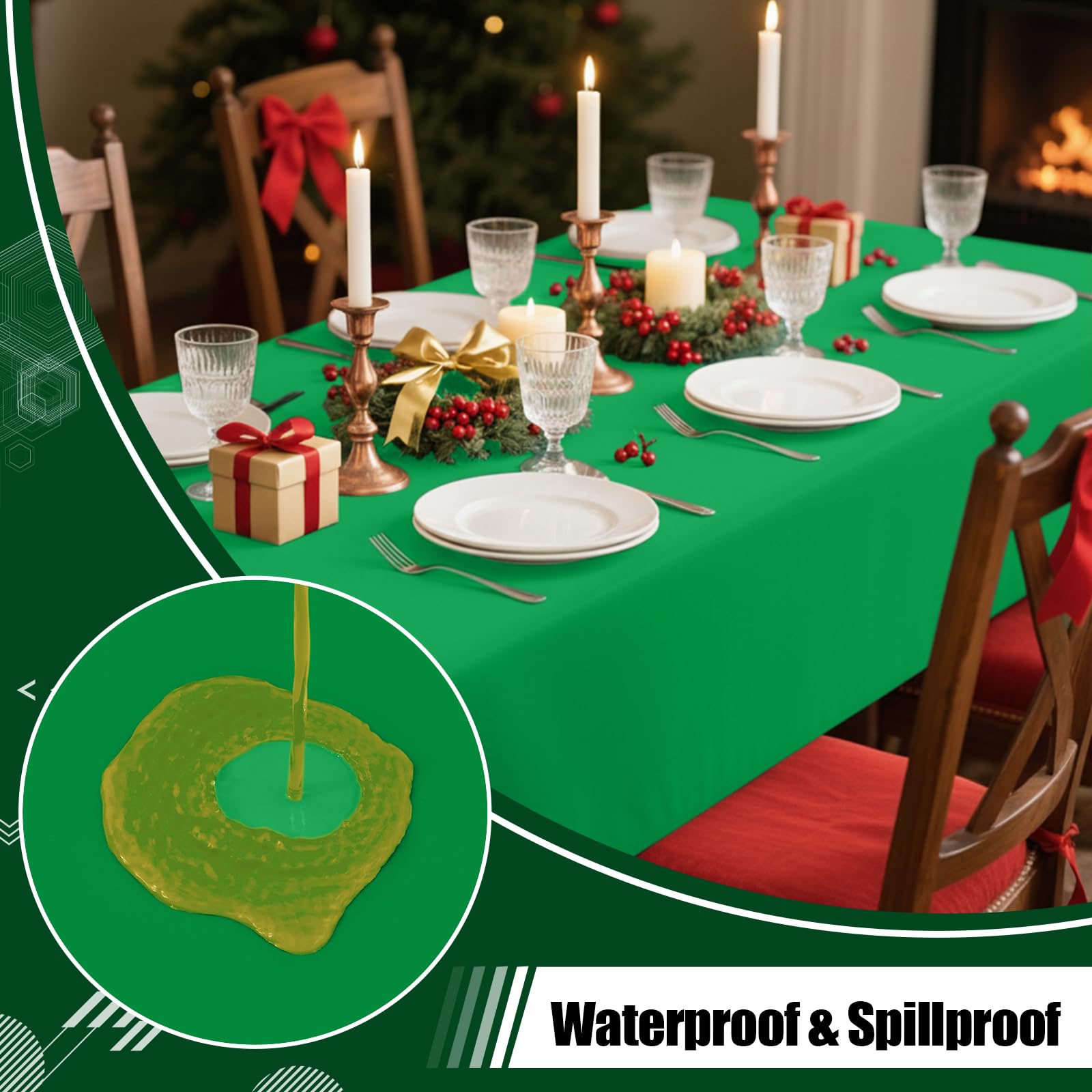 Smiry mantel rectangular de 108 pulgadas, perfecto para banquetes.