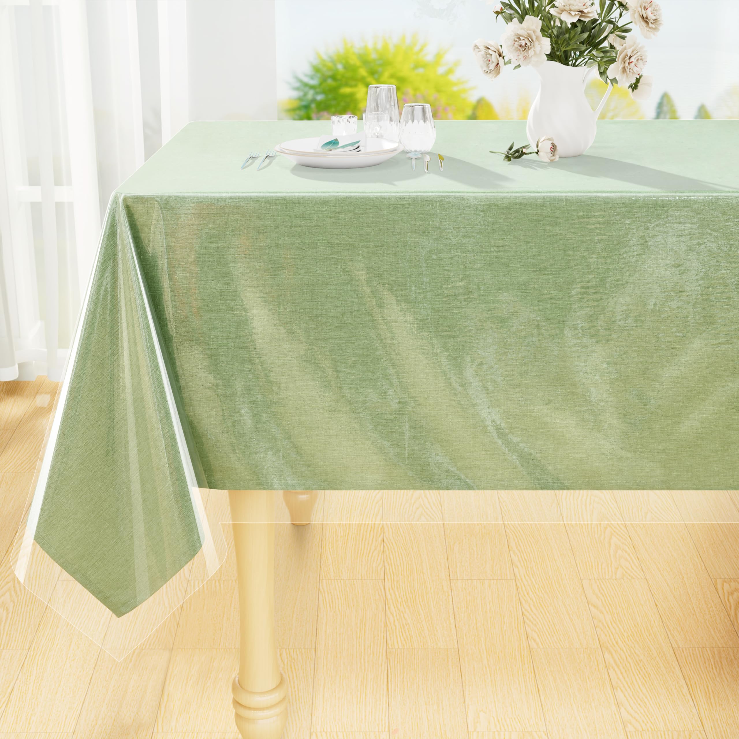 Smiry mantel rectangular transparente protege la mesa y facilita la limpieza