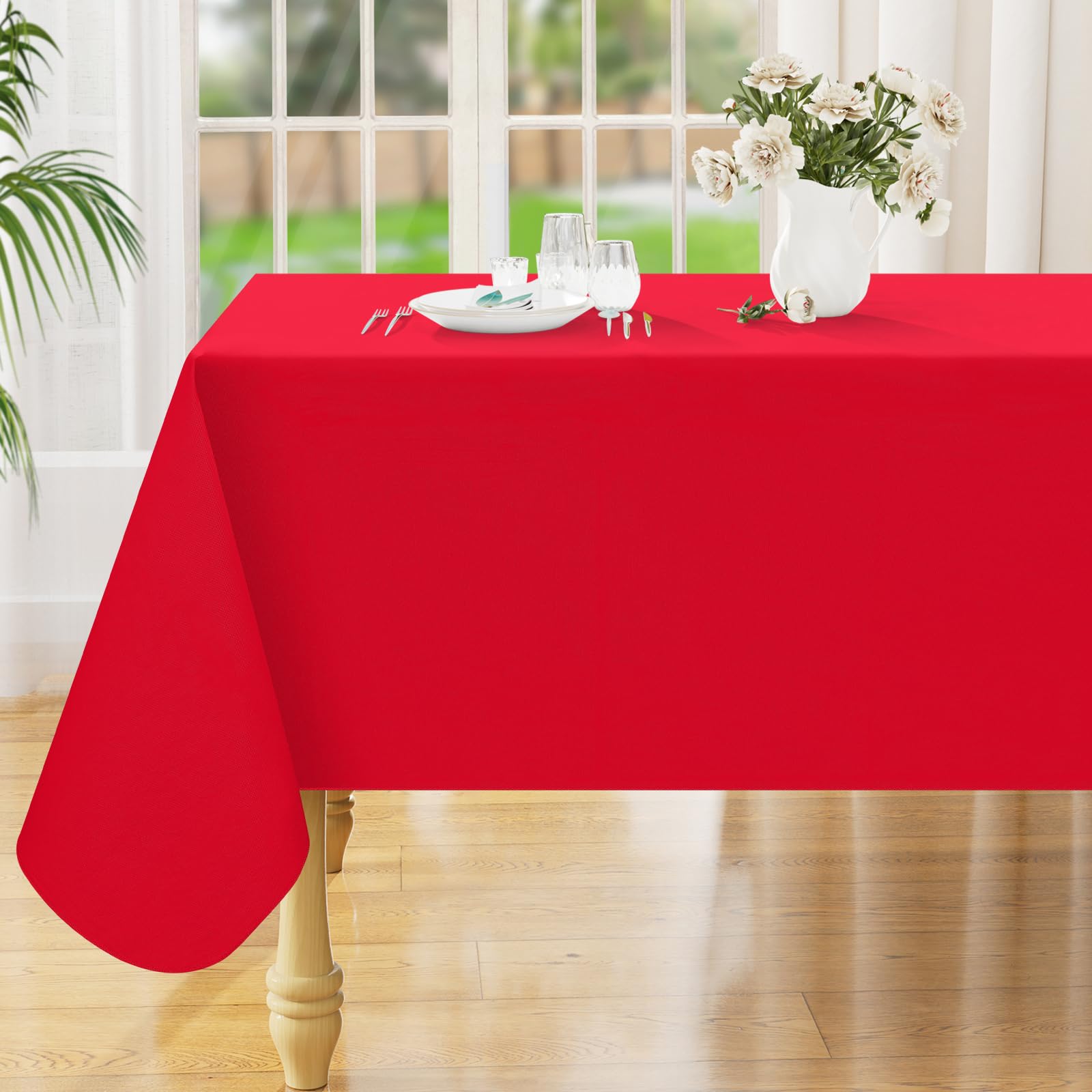 Smiry mantel rectangular 60x84 pulgadas, protege la mesa de manchas y rasguños.