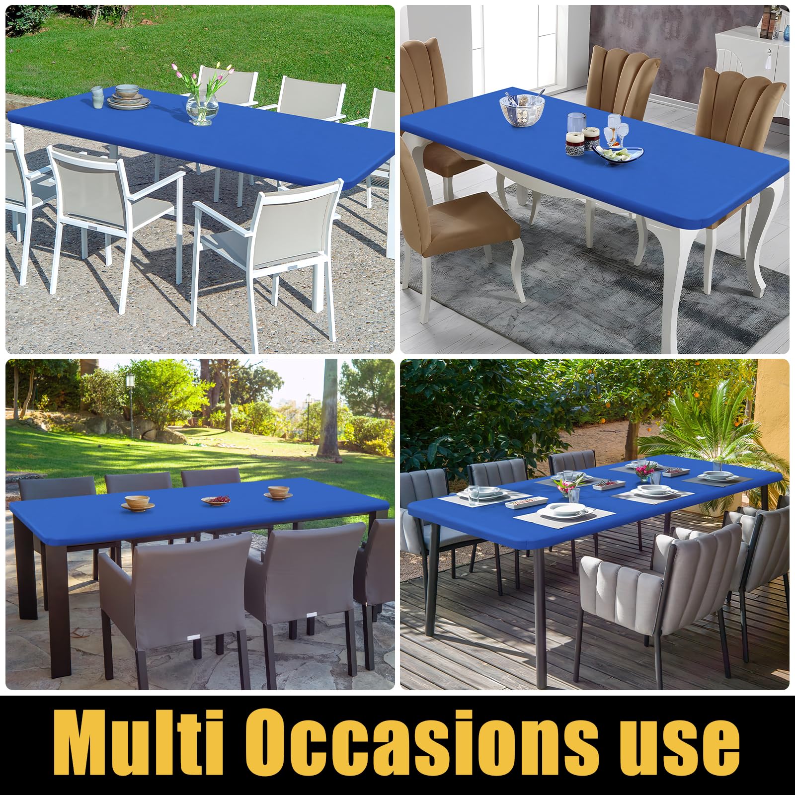 Mantel Smiry azul, fácil de planchar para un acabado liso