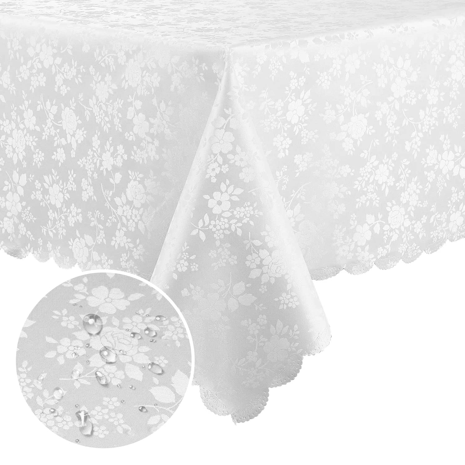 Smiry mantel rectangular blanco 60x84, impermeable y fácil de limpiar para cualquier comida.