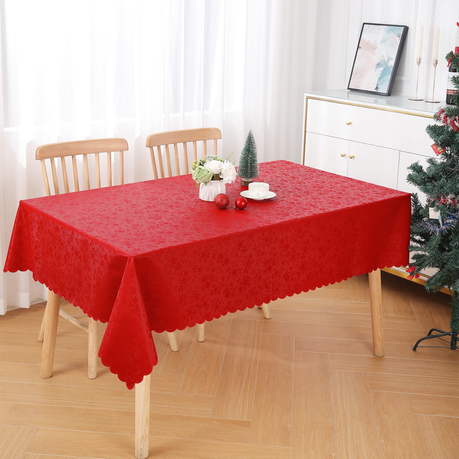 Mantel Smiry impermeable y duradero en color rojo para mesas