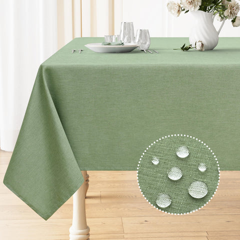 Mantel rectangular Smiry con textura de lino para proteger la mesa con estilo.