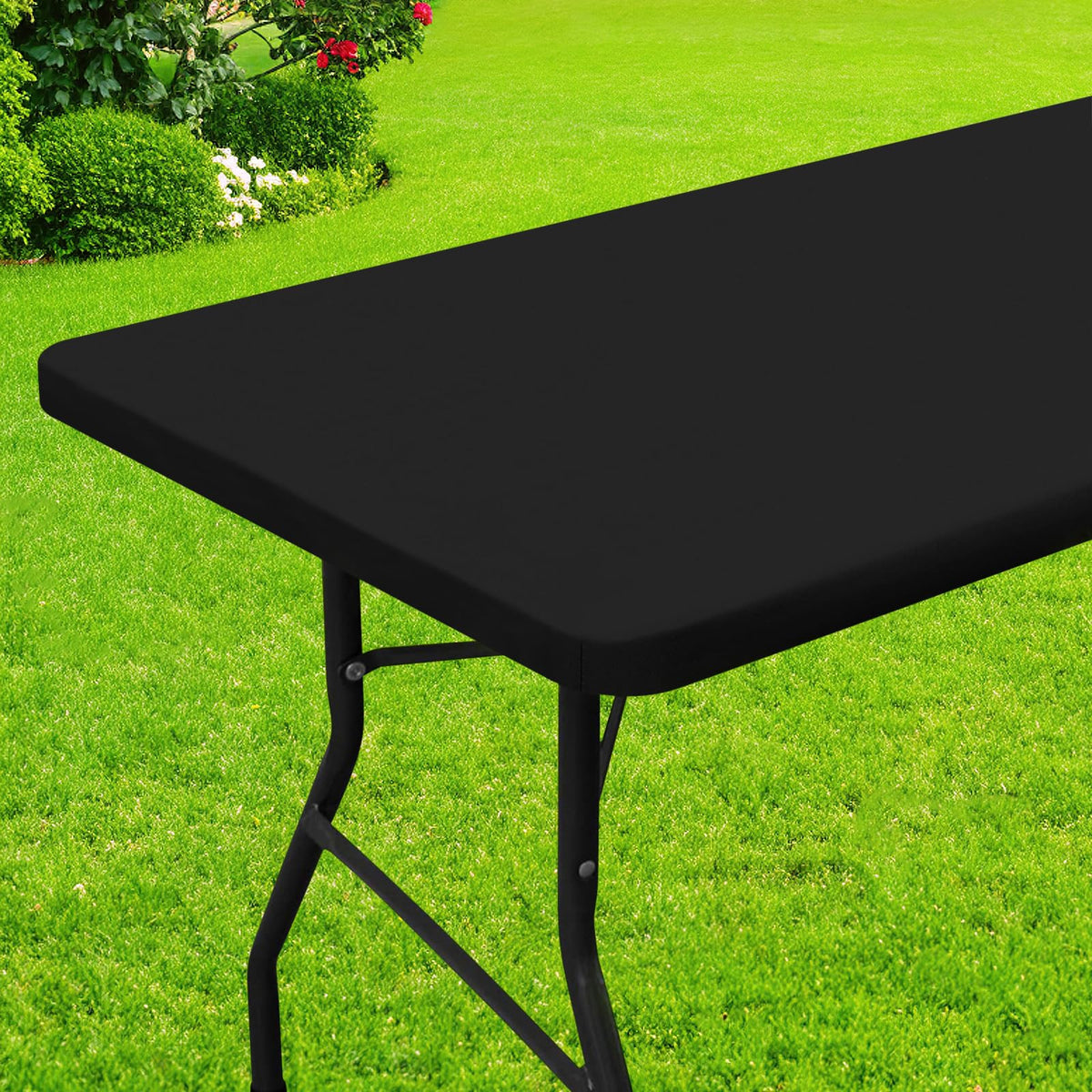 Mantel rectangular Smiry para mesa de 8 pies con ajuste seguro.