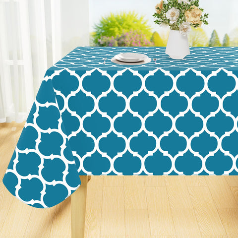 Mantel Smiry color turquesa, vista general para mesa; protege de manchas y derrames.
