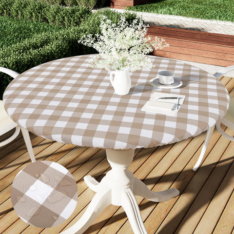 Mantel Smiry redondo impermeable y elástico para mesas de 45 a 56 pulgadas