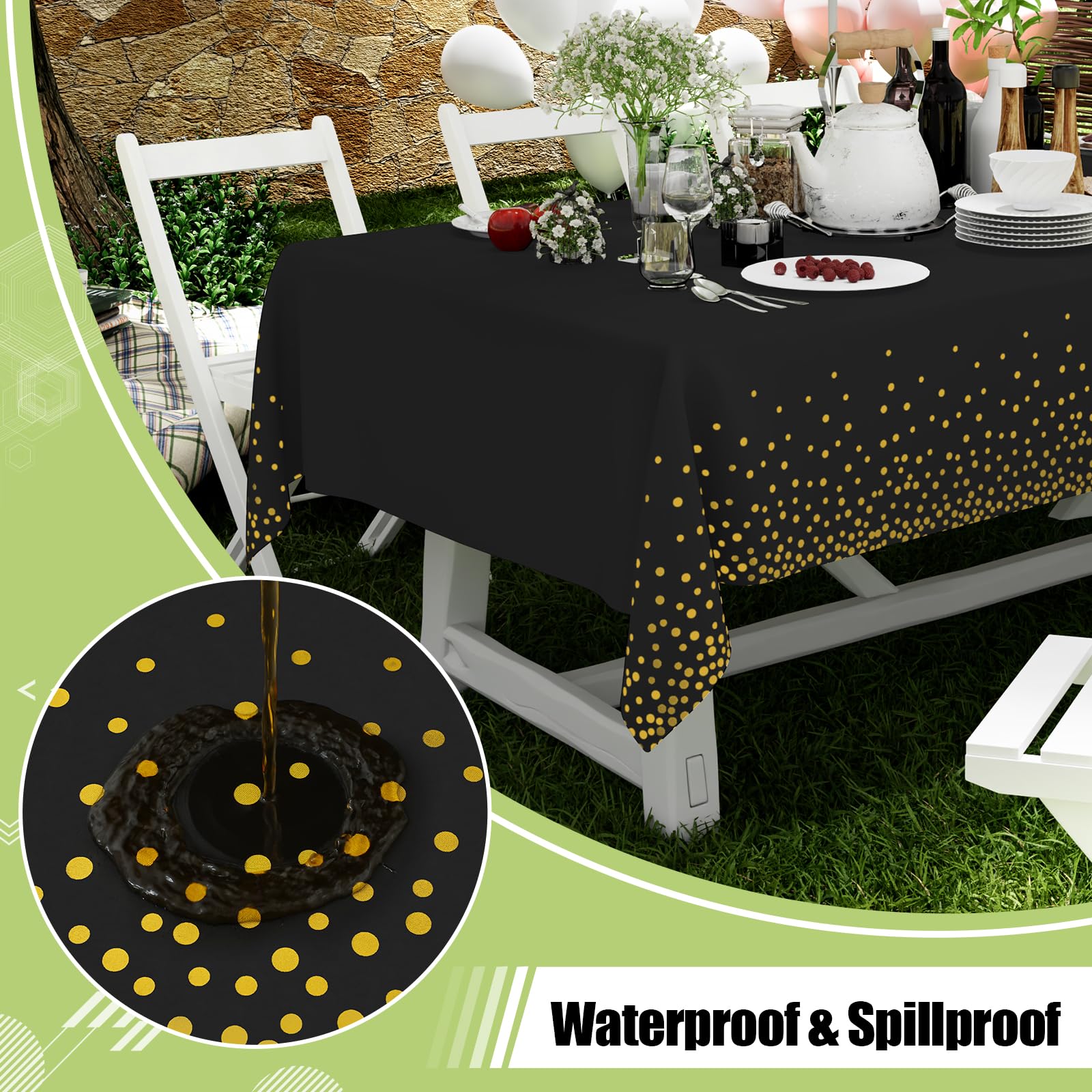 Mantel Smiry resistente al agua protege la mesa ante derrames.