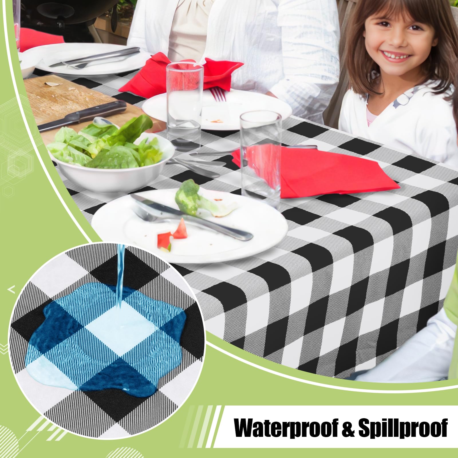 Superficie de vinilo impermeable de Smiry, fácil de limpiar tras comidas.